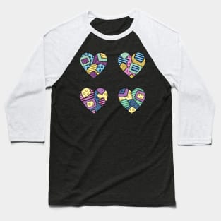 patchwork hearts Baseball T-Shirt